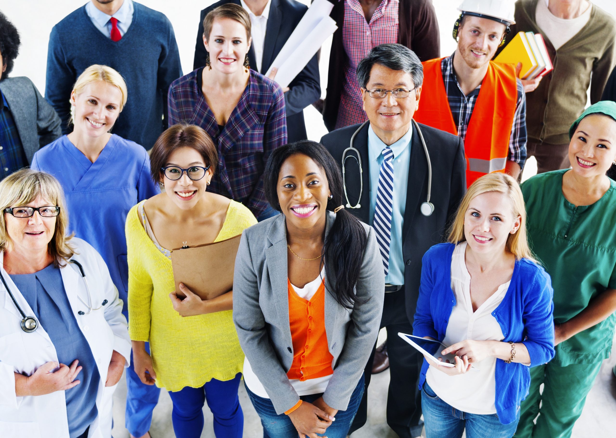 Diverse group of people with different occupations