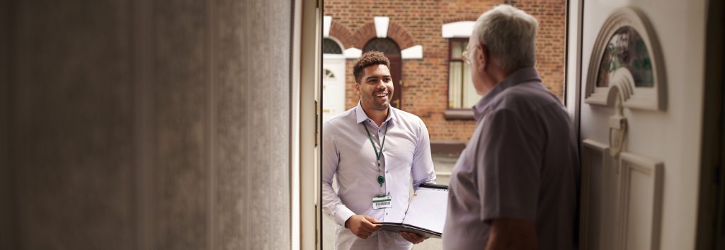 housing officer visiting tenant