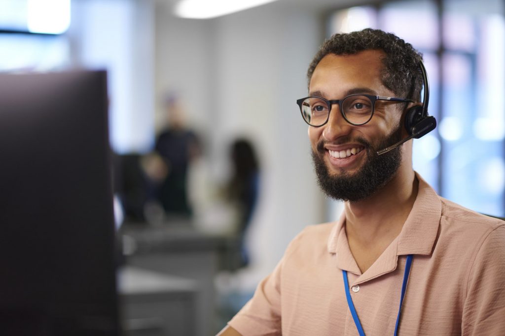 Man working at a computer