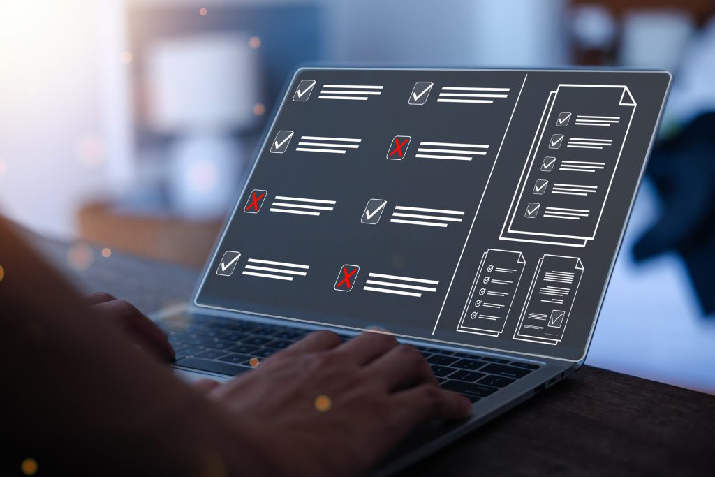 Businessman working on computer