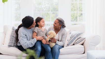 Family visiting at the nursing home